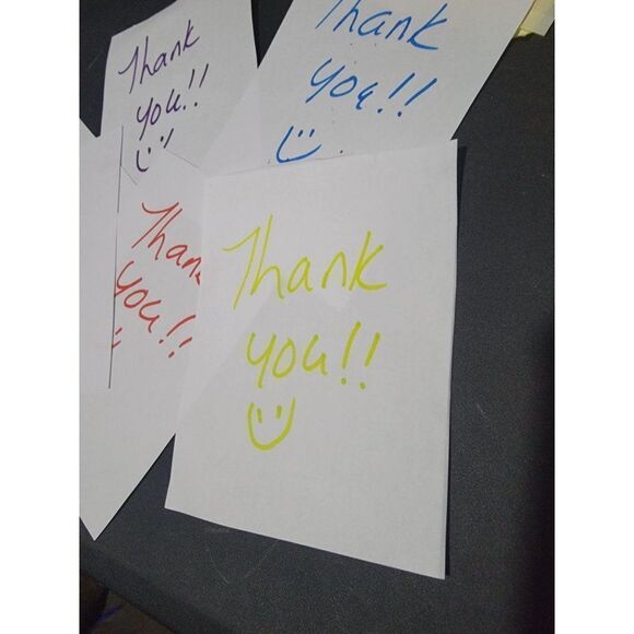 100 pc Handwritten " Thank You " Cards Sheets Papers - Picture 2 of 3